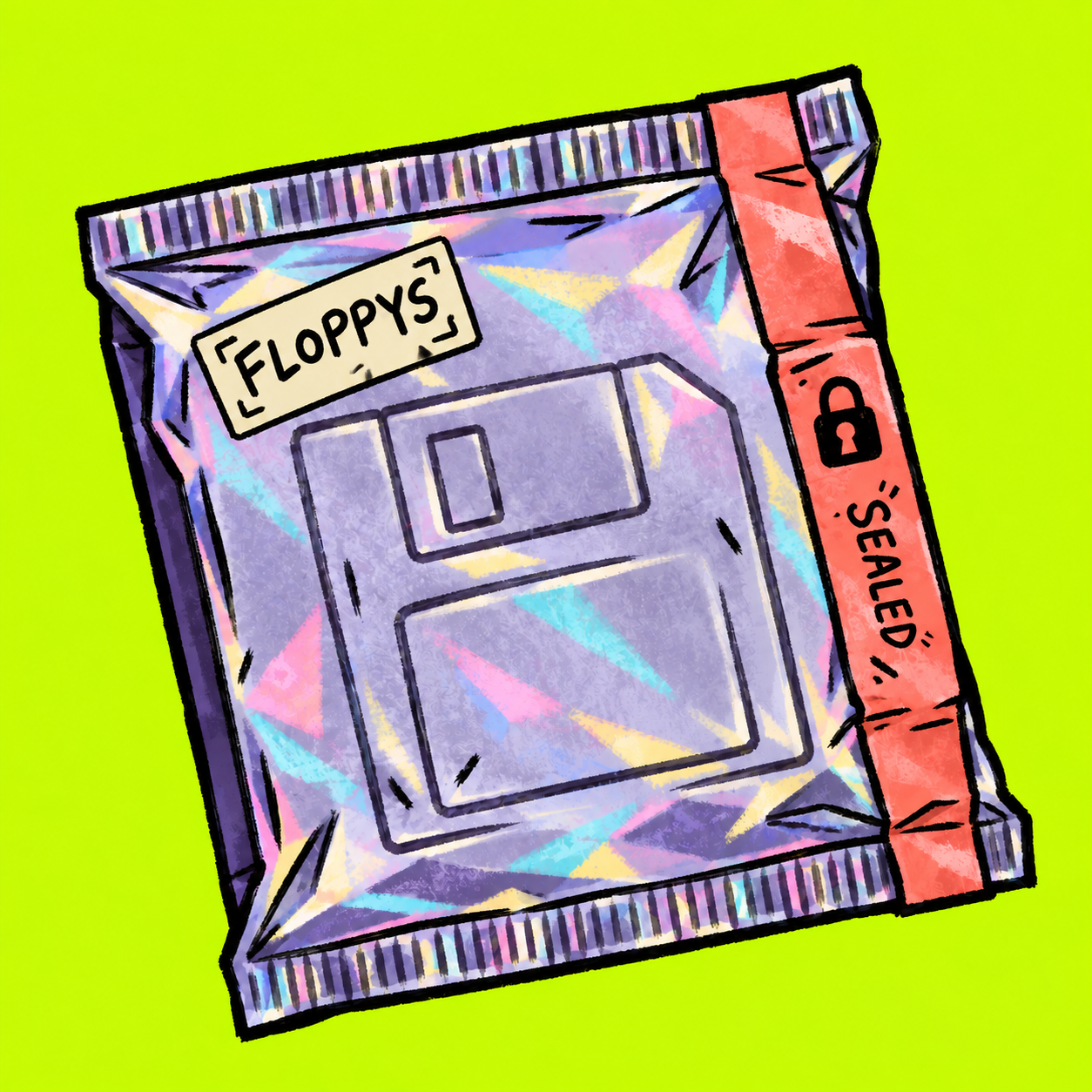 Illustrated floppy disk Sealed FLOPPYS